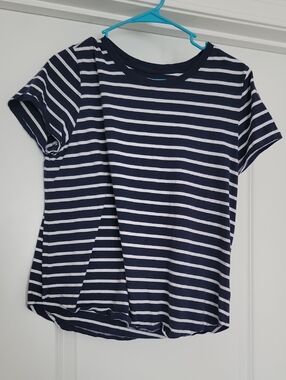 Old Navy Navy and White Striped Tee